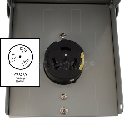 AC WORKS® [CS8269BX] CS8269 50A 250V 3-Prong Locking Heavy-Duty Outlet Box
