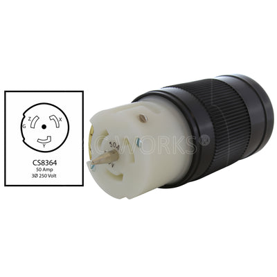 CS8364 50A 3-phase 250V female connector