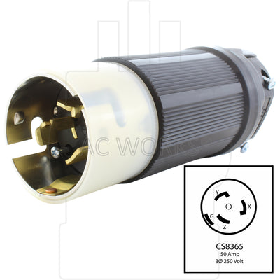 3-Prong Locking Male Plug with NEMA