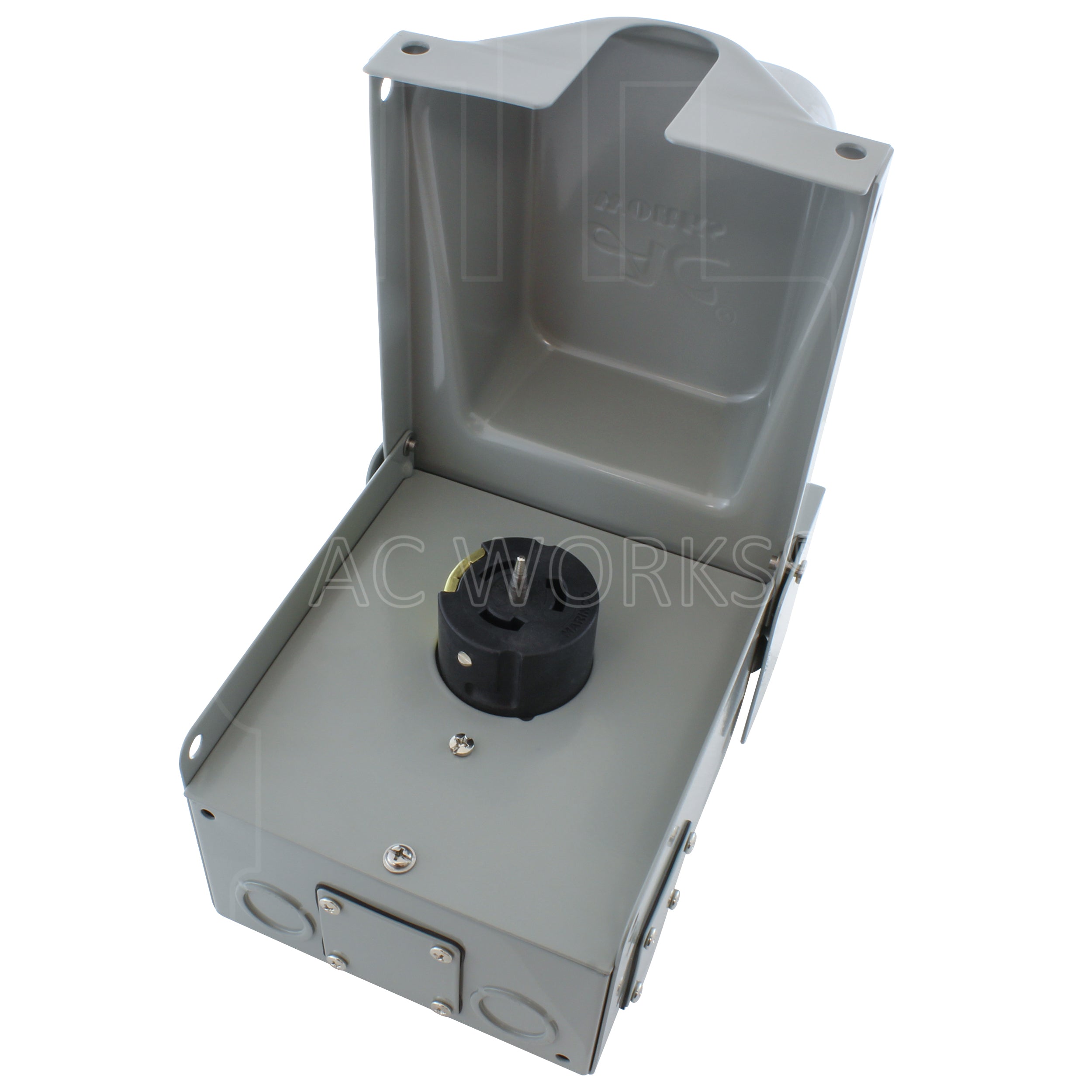 AC WORKS® [CS8369BX] CS8369 50A 3-Phase 250V 4-Prong Locking Heavy-Duty Outlet Box