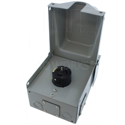 AC WORKS® [CS8369BX] CS8369 50A 3-Phase 250V 4-Prong Locking Heavy-Duty Outlet Box