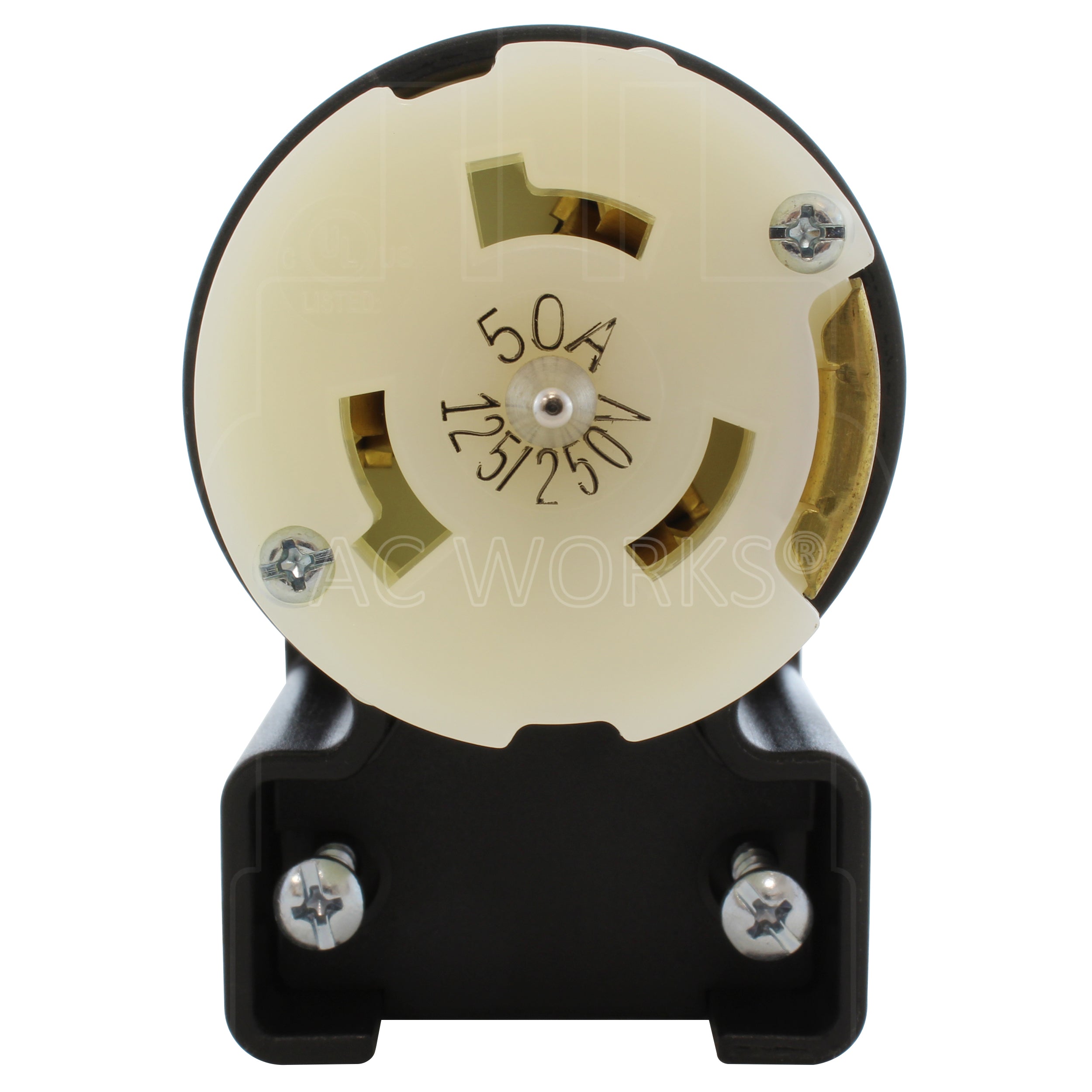 AC WORKS® [ECS6364] Elbow California Standard CS6364 50A 125/250V 4-Prong Locking Female Connector