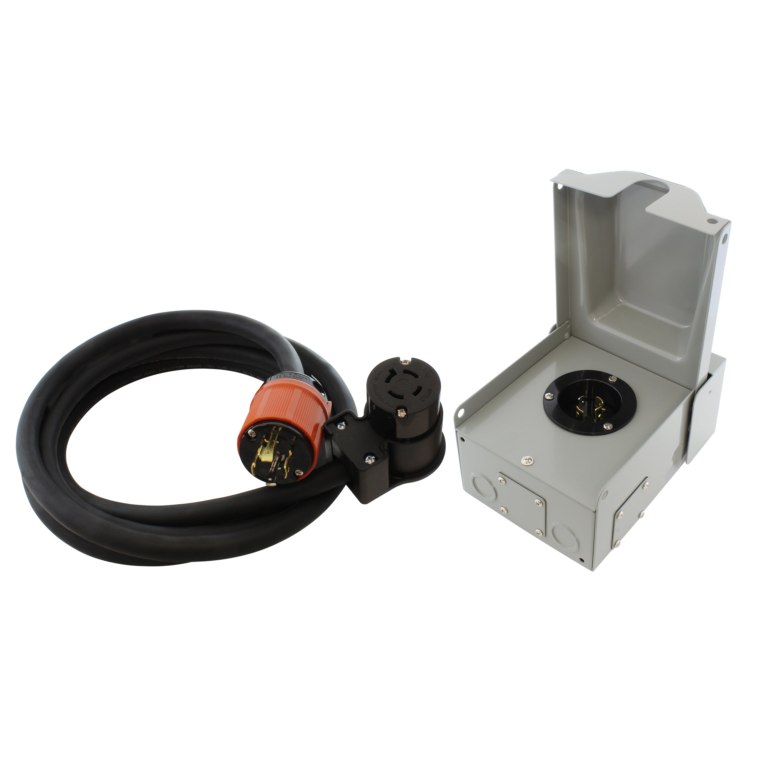 NEMA L14-20 Hurricane Generator Inlet Box Kit with Extension Cord