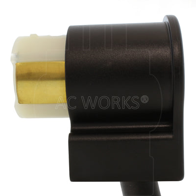 AC WORKS® [ETETT] Temporary Power RV 30A TT-30P Plug to Elbow CS6364 50A Locking Female Rubber Adapter Cord