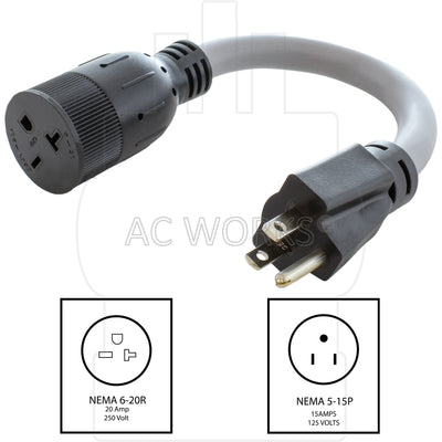 ev charging adapter with household plug to 6-20 with nema