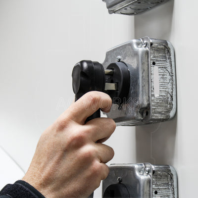 application of charger to wall