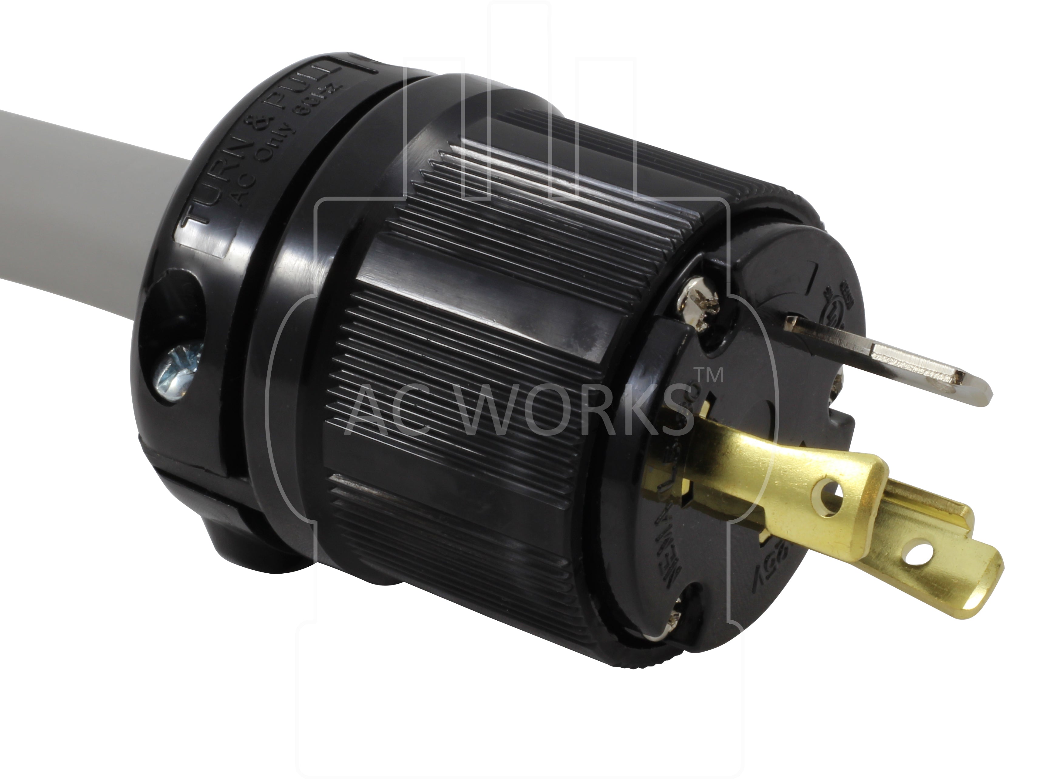 AC WORKS® [RVL5301450-018] 1.5FT RV Adapter 30A 125V L5-30P Plug to RV 50A 14-50R Connector Adapter