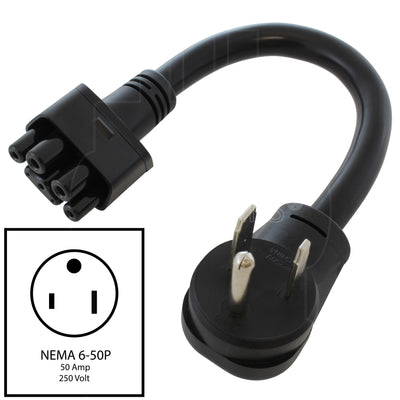 AC WORKS® [G2EV650PT-32A] 32A Gen 2/3 EV Charging NEMA 6-50 Adapter For Gen. 2/3 Tesla Mobile Connector