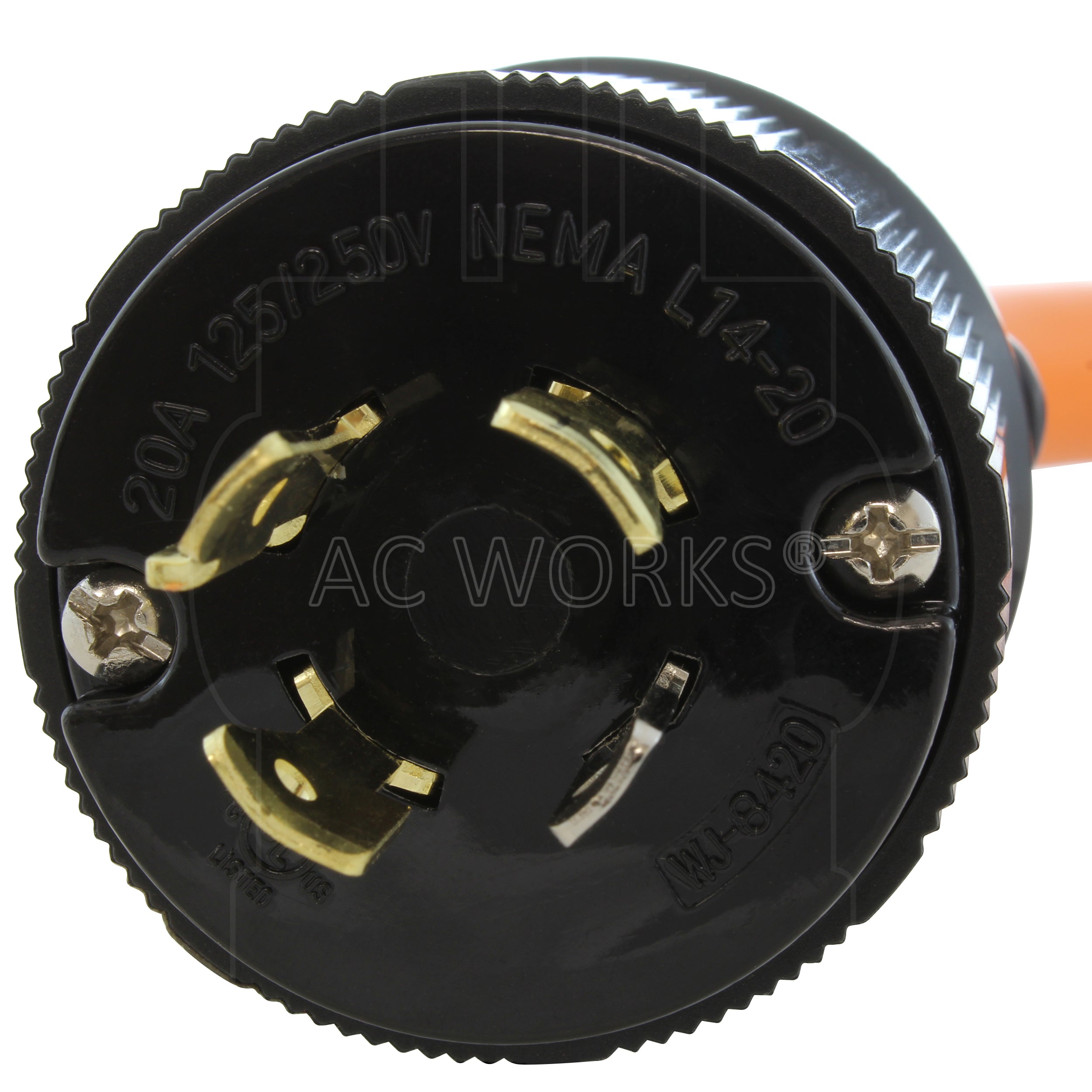 DeliciousTaylormade QUADFACE  NKT×AC AC WORKS® 1.5FT NEMA L14-20P 20A 4-Prong Generator to
