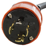 AC WORKS® [L1420PDU] NEMA L14-20 Generator Locking Plug to PDU OUTLET BOX (GFCI & Breakers)