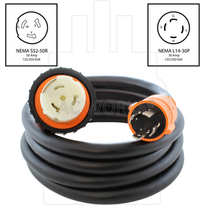 marine adapter cord with locking plug with nema