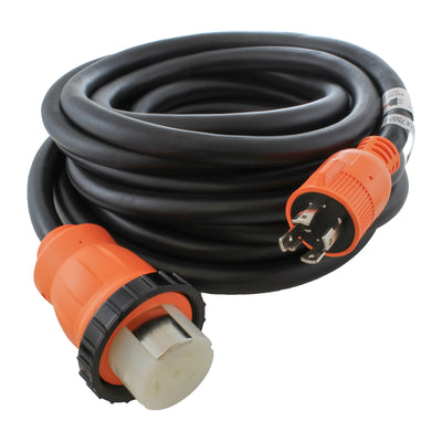 AC WORKS® [L1430M50] Generator L14-30P 30A 4-Prong Plug to 50A RV/ Marine Power Inlet Adapter Cord