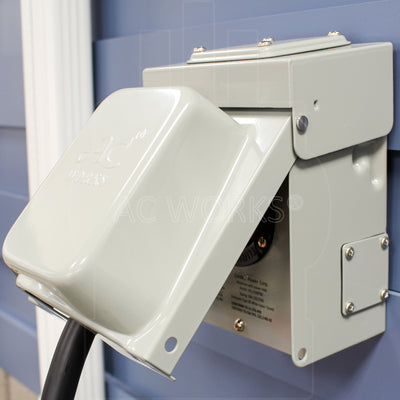application of locking 14-30 connector to inlet box
