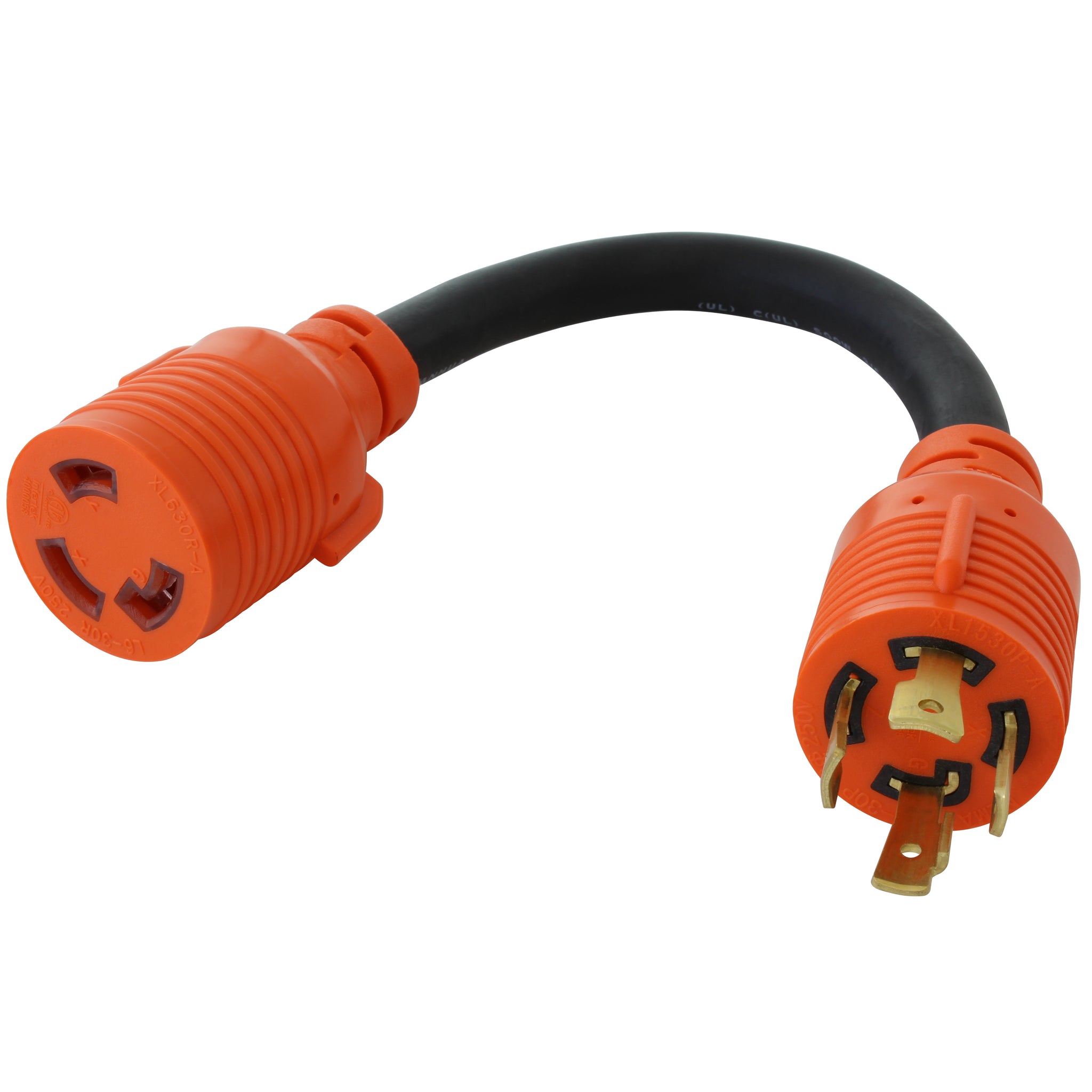 3-Phase 30A 250V L15-30P 4-Prong Plug to L6-30R 30 Amp 250Volt Adapter ...
