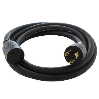 AC WORKS® [L520PR-010BK] 10ft SOOW 12/3 NEMA L5-20 20A 125V Rubber Extension Cord