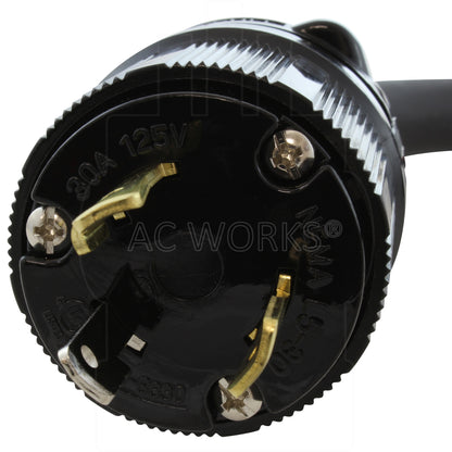 NEMA L5-30P, L530 locking male plug, 3-prong 30 amp locking male plug
