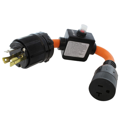 NEMA L5-30P to NEMA 5-15/20R With 20 Amp Inline Breaker
