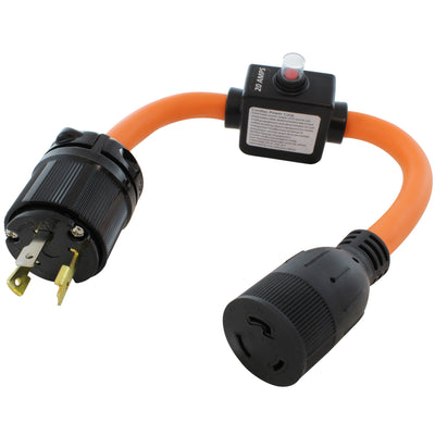 NEMA L5-30P to NEMA L5-20R With 20 Amp Inline Breaker