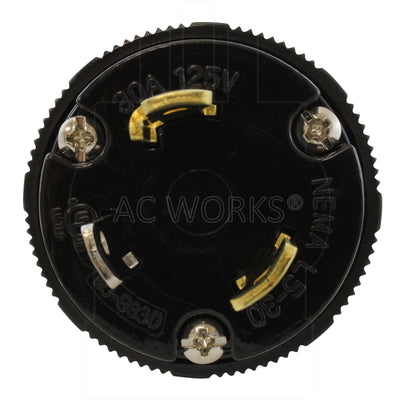 NEMA L5-30P, 3-prong Locking Male Plug