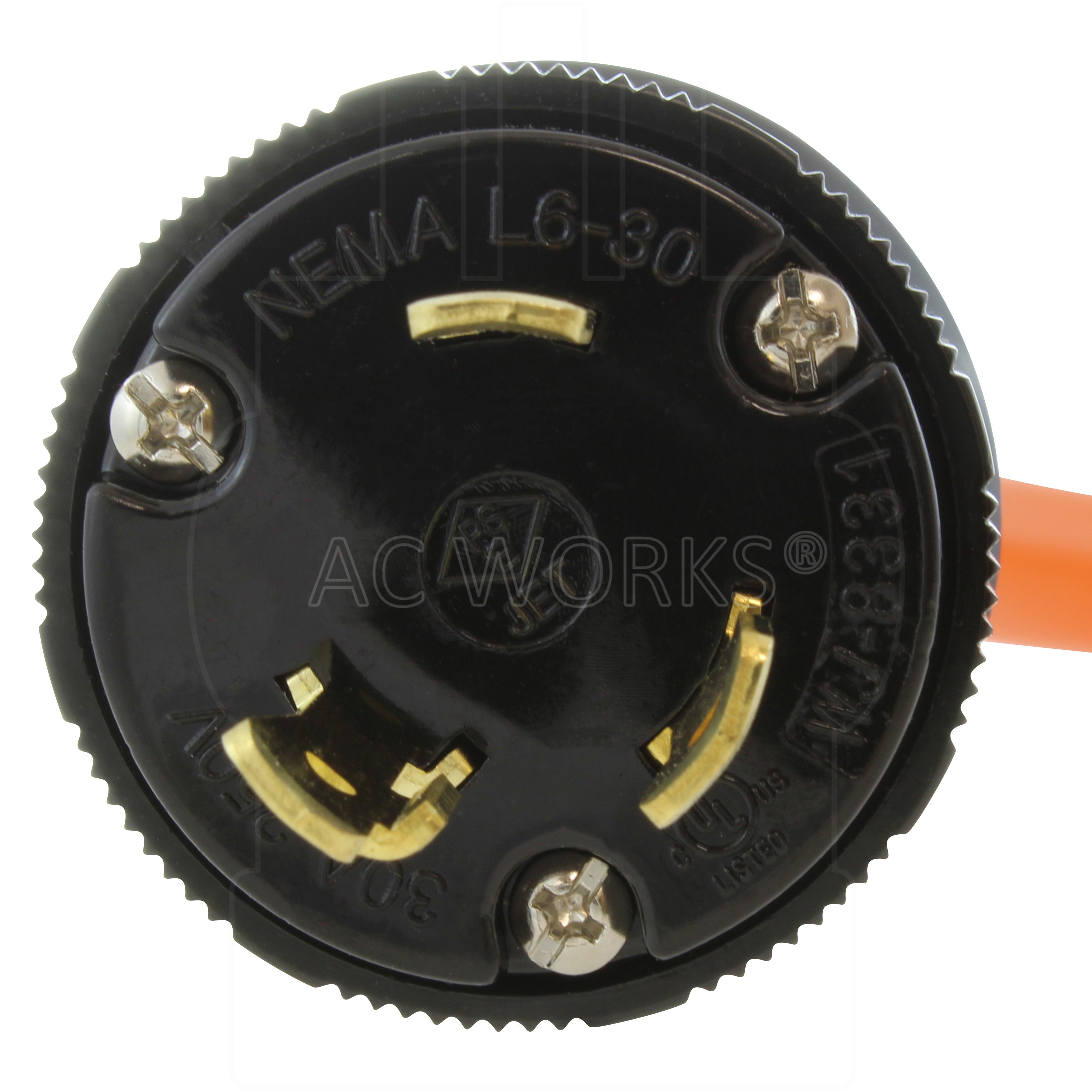 NEMA L6-30P, 3-prong locking Male Plug