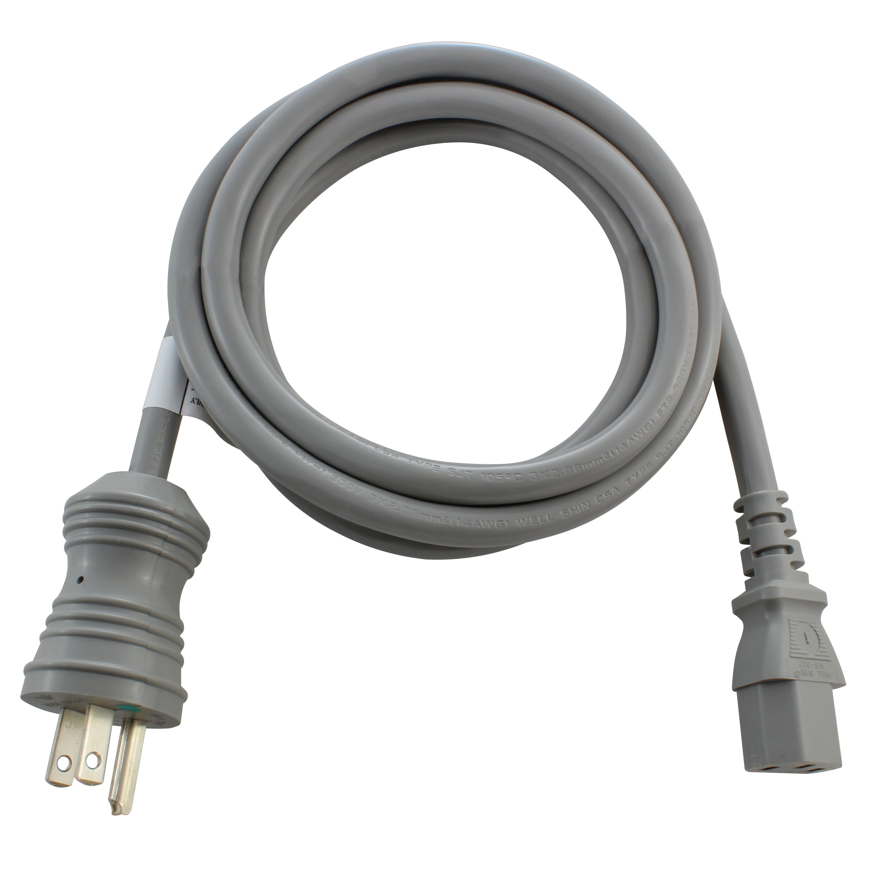 AC WORKS® [MD15AC13-072] 15A 6FT 14/3 Medical Grade Power Cord to IEC C13 End