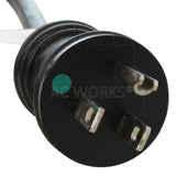 NEMA 5-15P 15A 125V green dot household cord