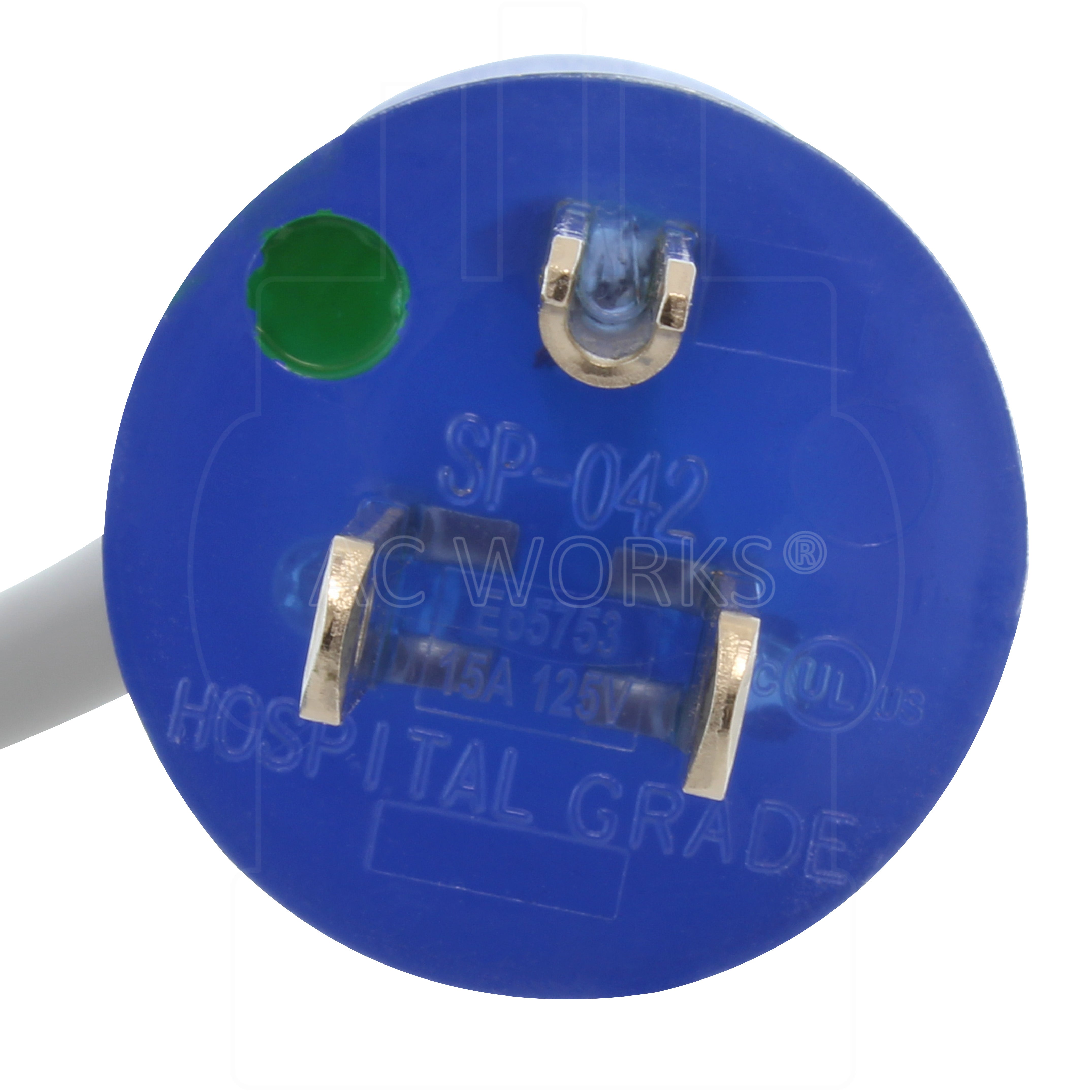 AC WORKS® [MD15ALC13] 14/3 15A Medical Grade Power Cord With Left Angle IEC C13 Connector