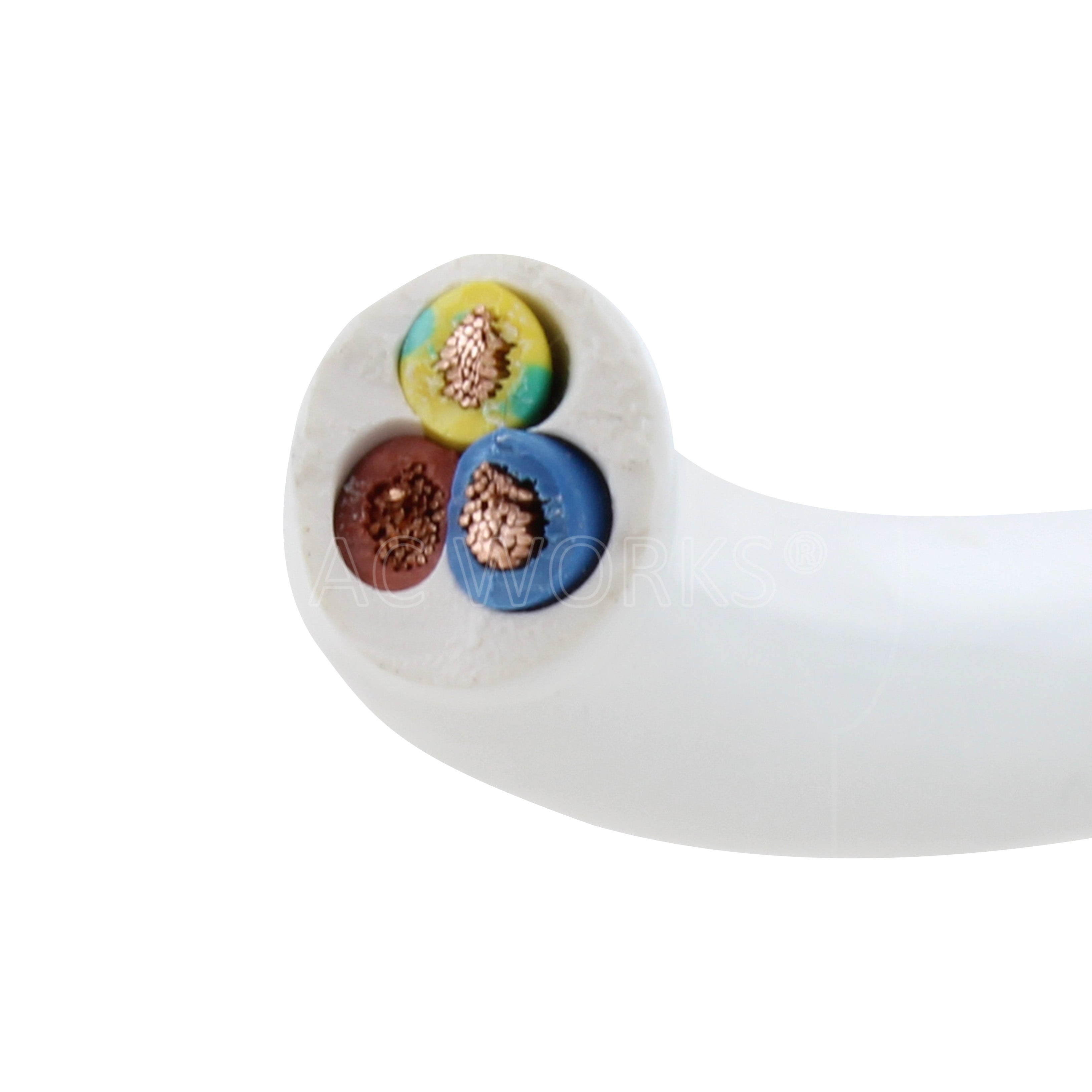 AC WORKS® [MD15APBC-180] 180in 15A 14/3 Medical Grade Power Cord With Blunt Cut End