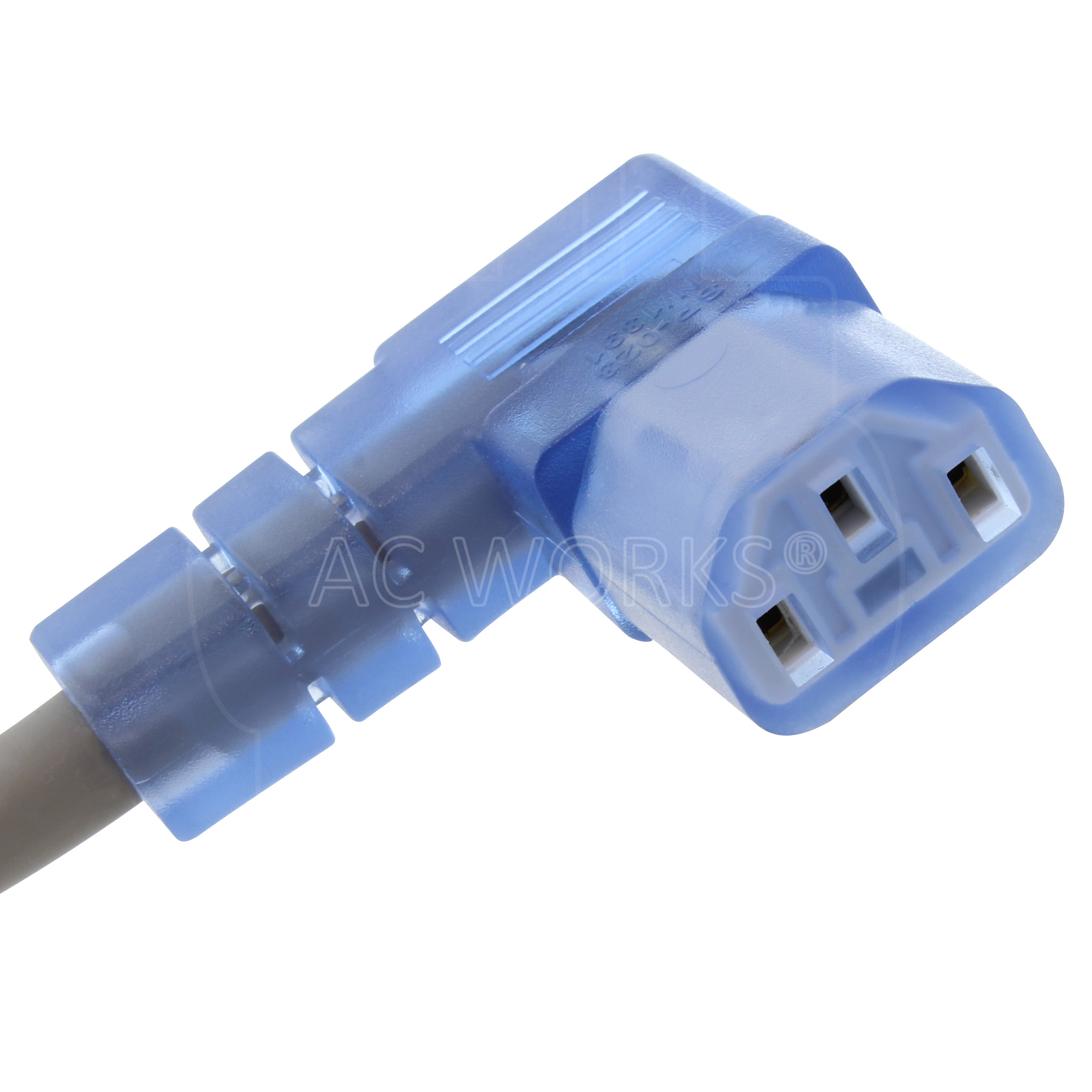 AC WORKS® [MD15ARC13] 14/3 15A Medical Grade Power Cord with Right Angle IEC C13 Connector