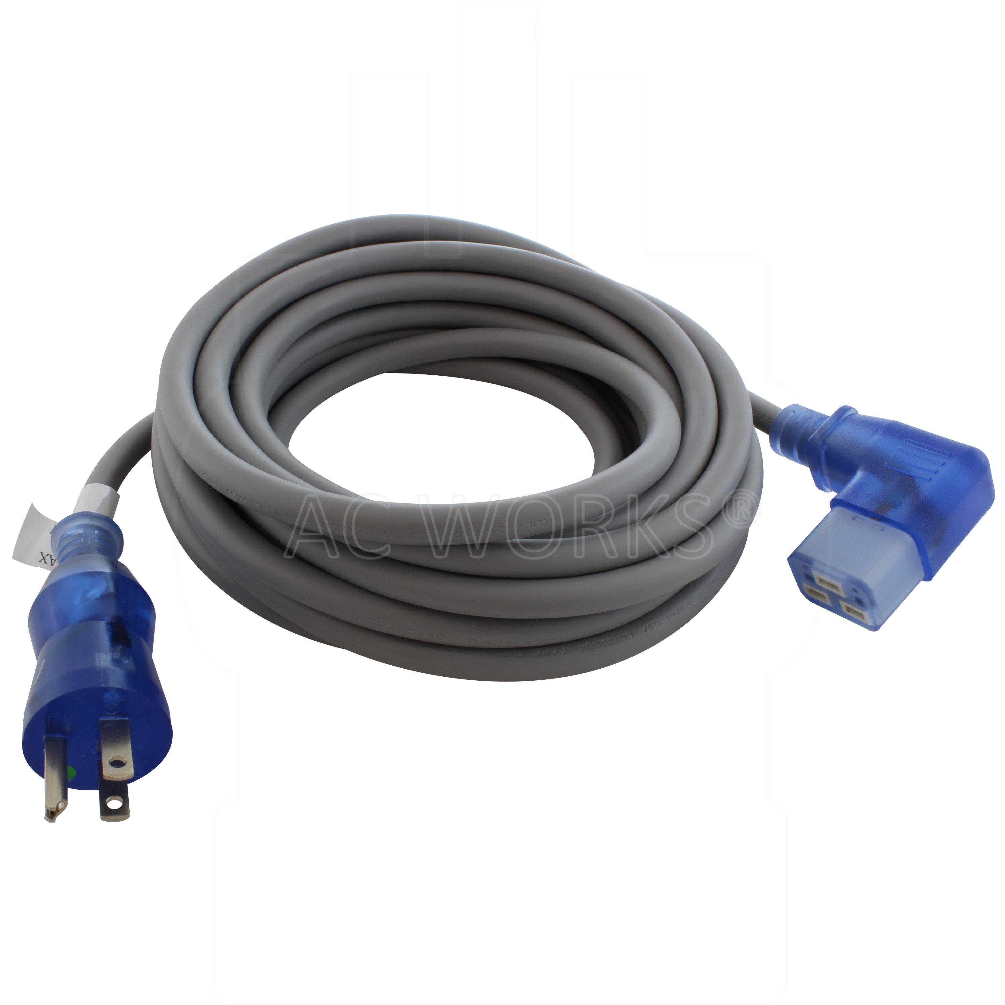 NEMA 5-15P Male Plug to Right Angle IEC C19 Female Connector