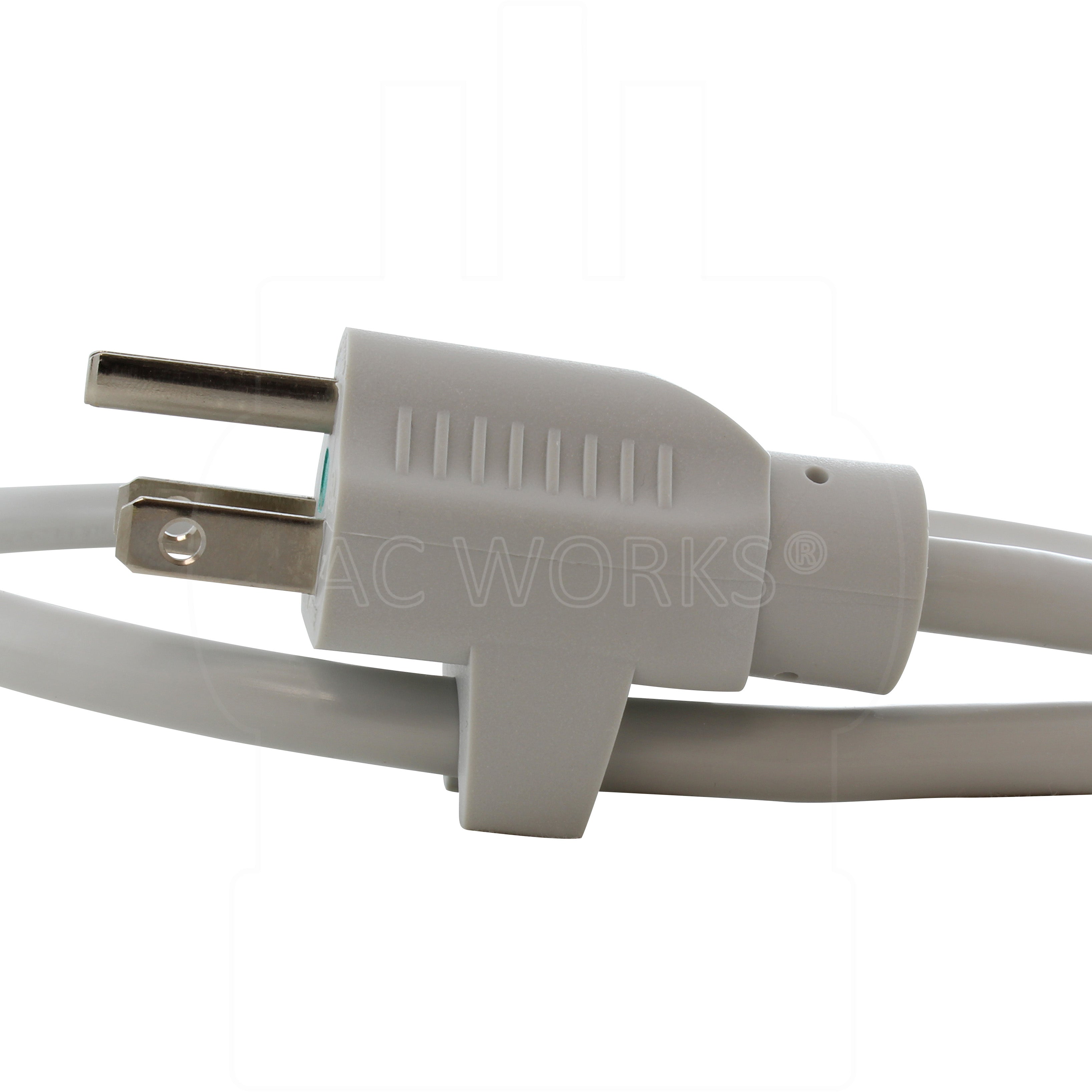 NEMA 5-15P Male Plug cord clip clipped  onto cord