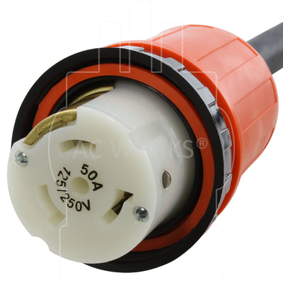 AC WORKS® [MSS2PR-050TH] 50FT SOOW 6/4 UL NEMA SS2-50 Extension Cord