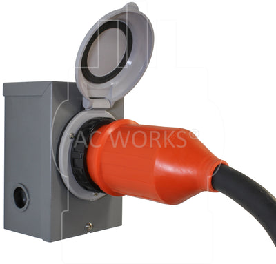 AC WORKS® [MSS2PR-050TH] 50FT SOOW 6/4 UL NEMA SS2-50 Extension Cord