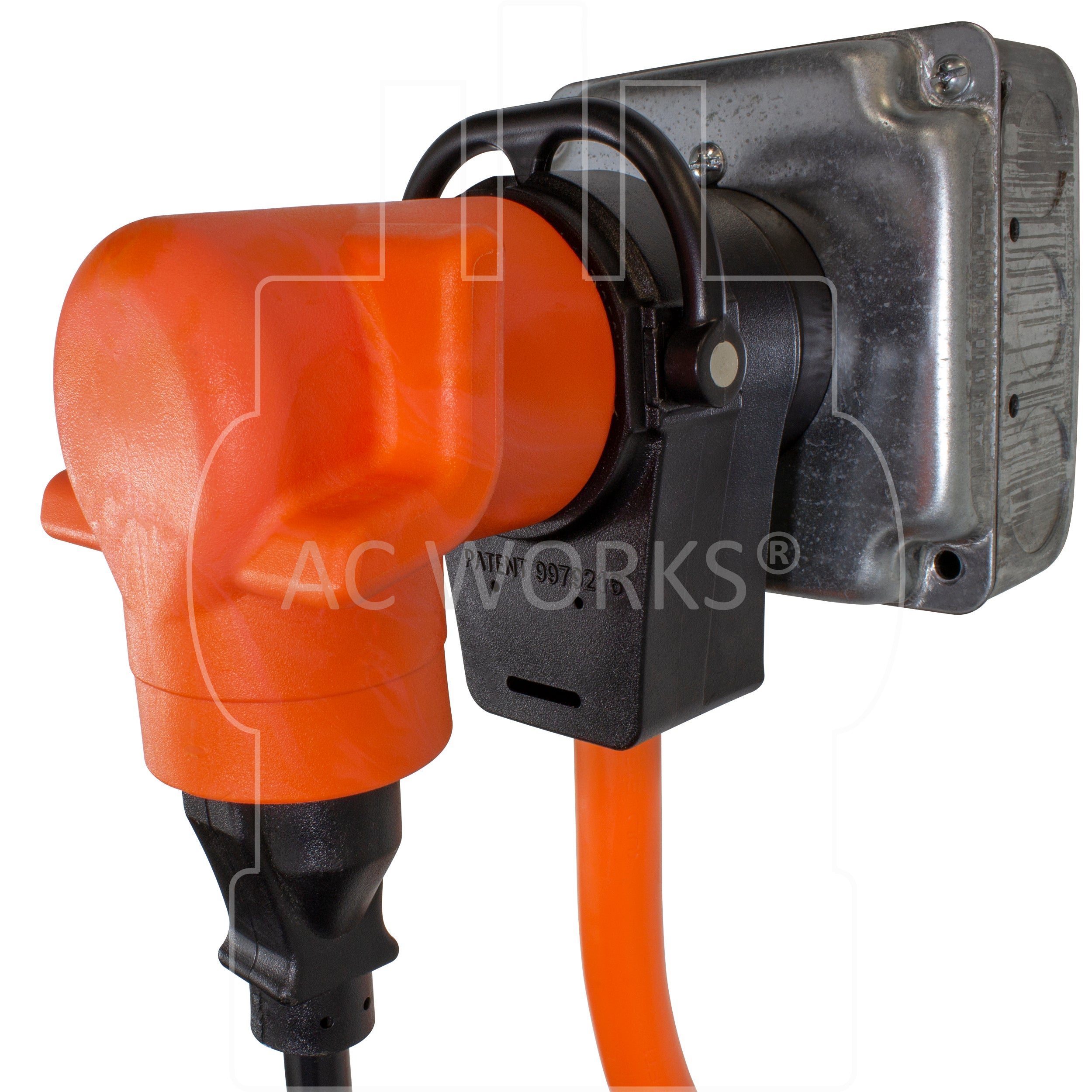 AC WORKS® [PB1430520] 1FT 30 Amp 14-30 Piggy-Back Plug to Household 15/20 Amp Connector Adapter Cord