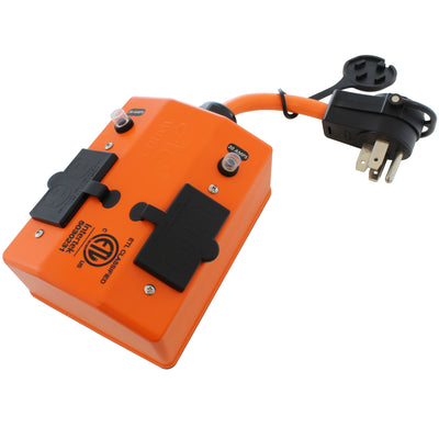 PDU with piggy-back plug with heavy-duty outlets and an anti-cold weather jacket