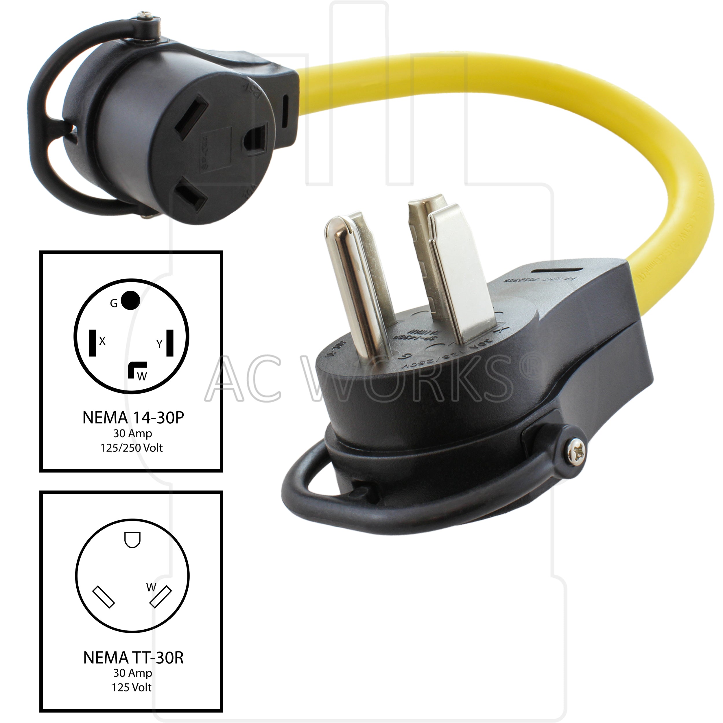 4-prong dryer male plug to rv female connector with nema