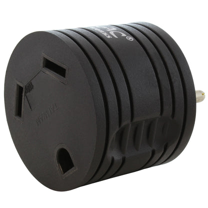 AC WORKS® [RV515TT-BK] 15A Home Plug to RV TT-30 30A 125V RV Female Connector with & cCSAus approval