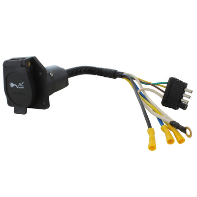 7-Way RV Blade To 4-Way Flat Female Trailer Connector Adapter – 12V USA