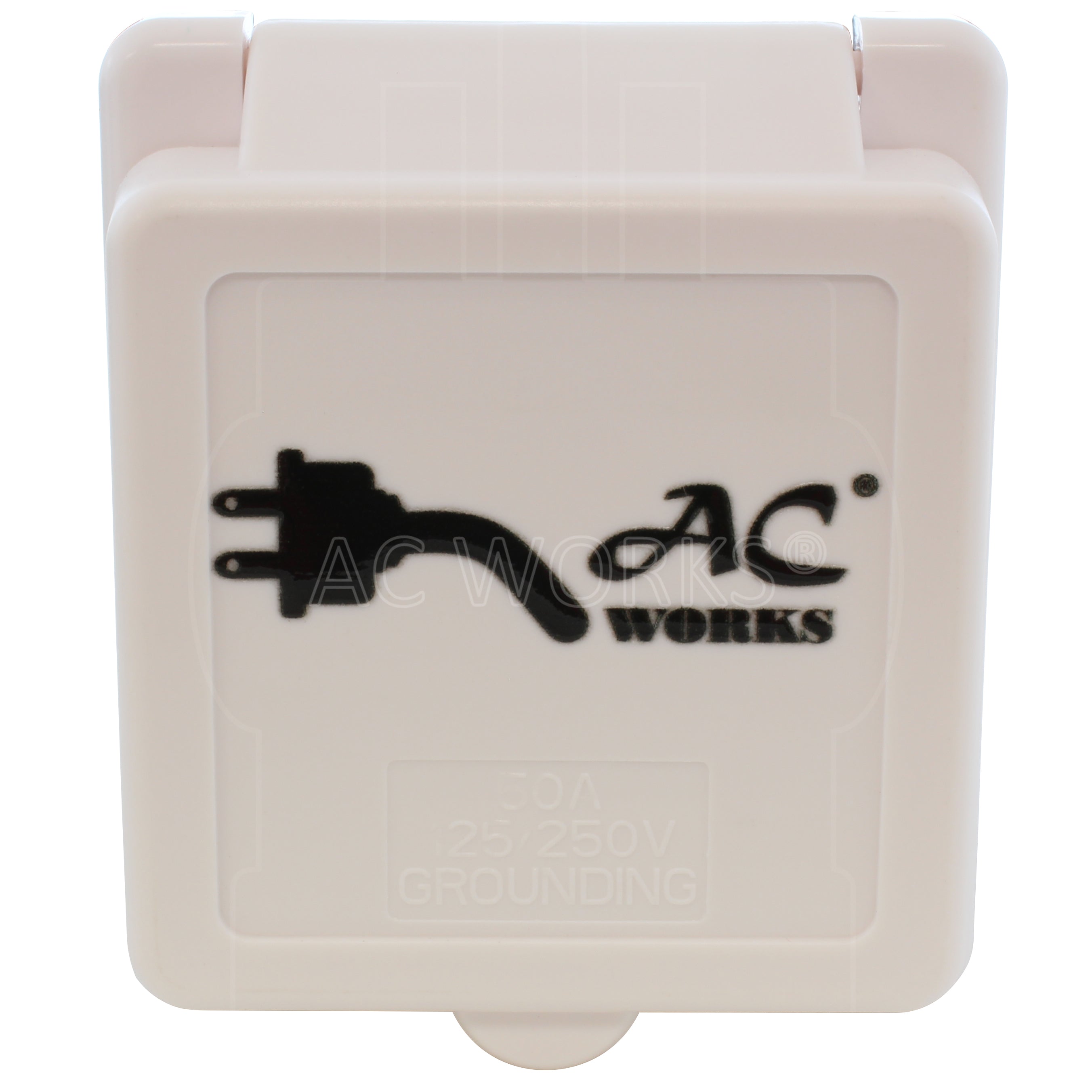 AC WORKS® [RVINSS2] 50A Locking 4-Wire SS2-50 RV/Marine Inlet with Cover