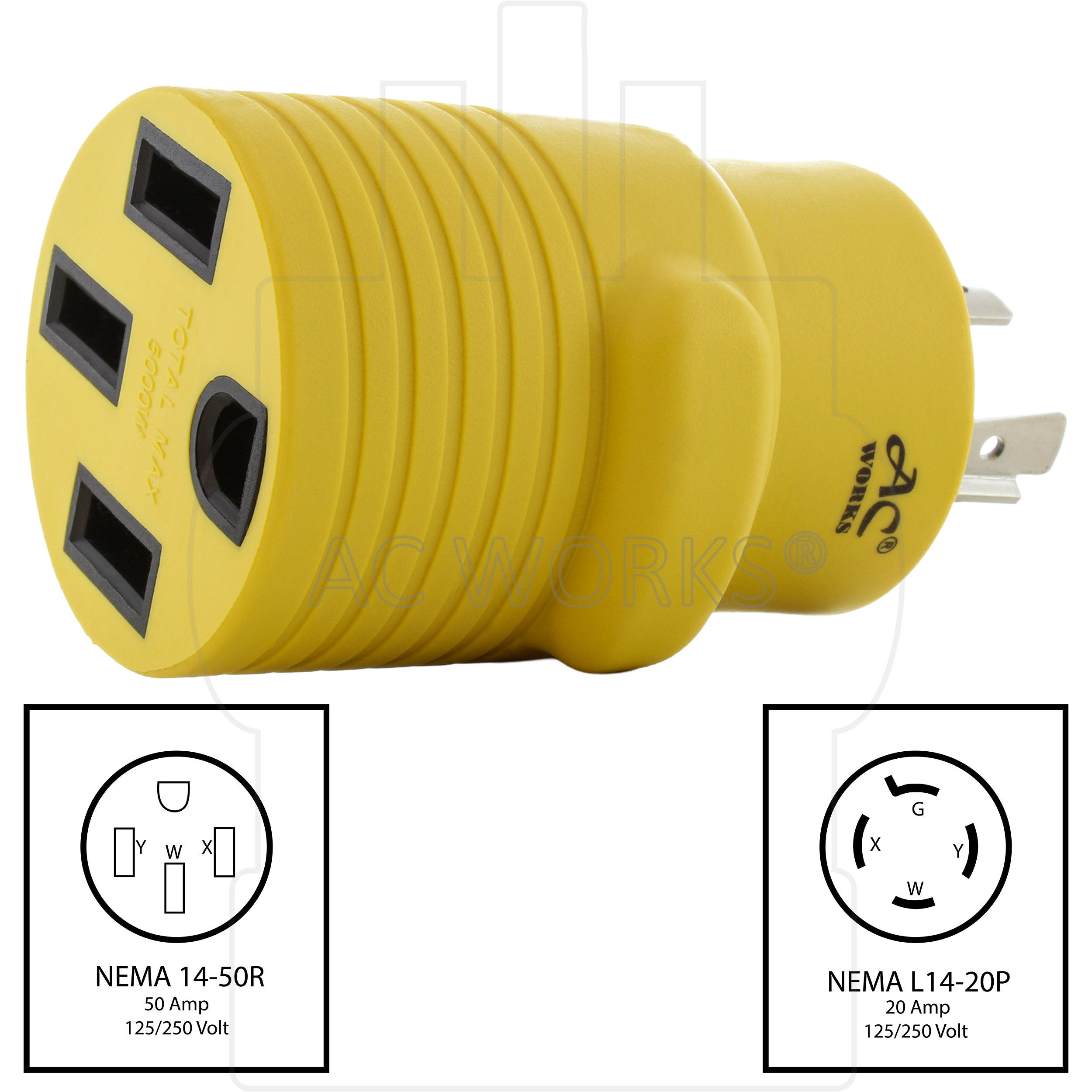 ev charging adaptor with locking male plug and rv female plug with nema