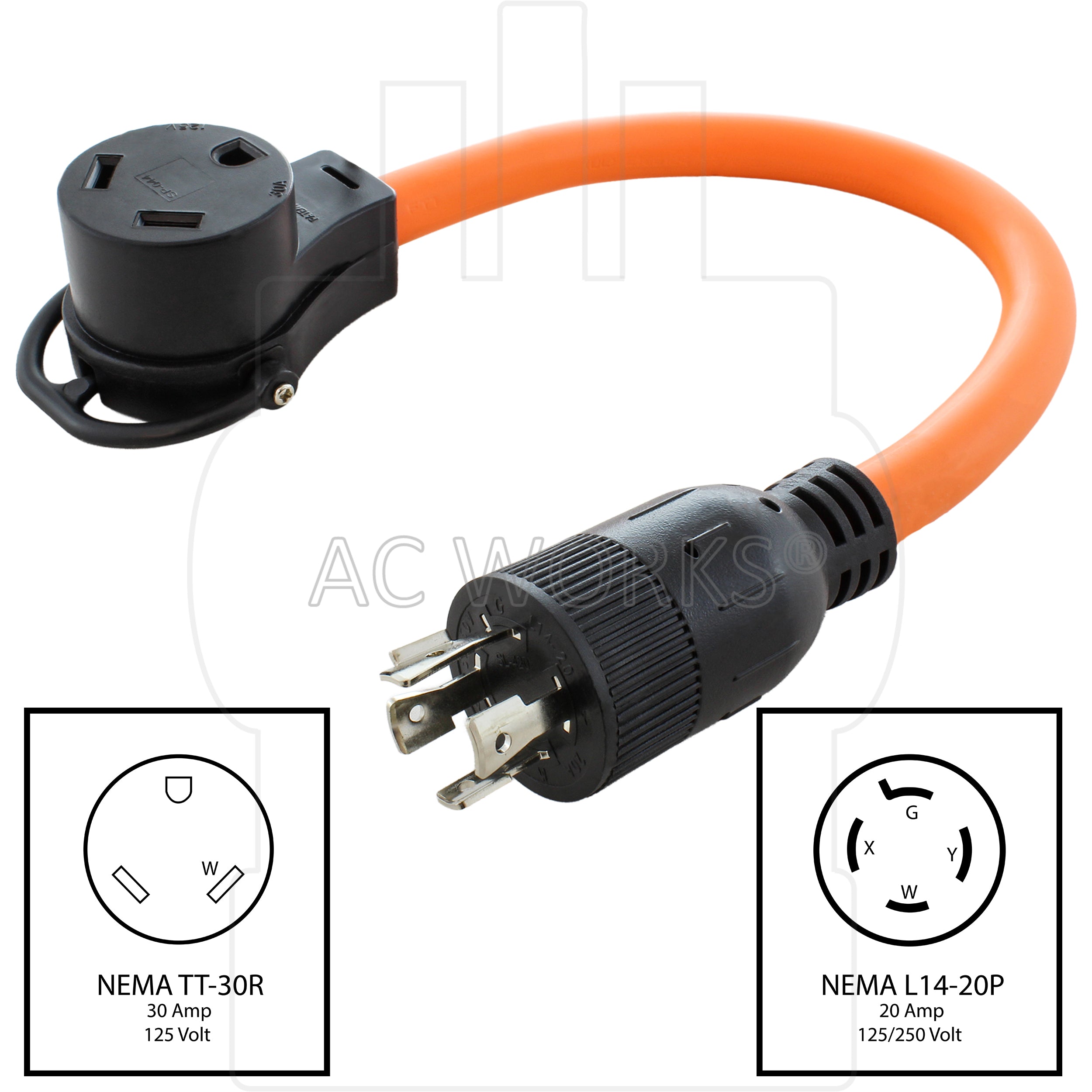 locking male plug and rv female adaptor with nema
