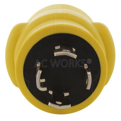 AC WORKS® [RVL14301450] Adapter NEMA L14-30P 30A 4-Prong Plug to NEMA 14-50R 50A 125/250V Connector