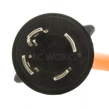 Locking adapter NEMA L1430 male plug end