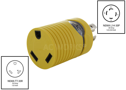 NEMA L14-30P to NEMA TT-30R adapter