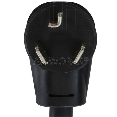 AC WORKS® [S10301430-018] 3-Prong 30A Dryer Plug to 4-Prong Dryer Female Connector Adapter