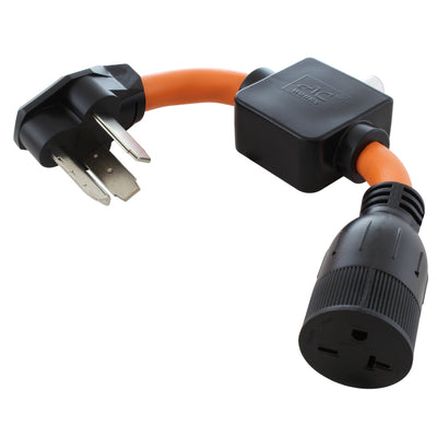 AC WORKS® [S1030CB620] 1FT 30A 3-Prong Dryer Plug to 6-15/20 Outlet with 20A Breaker