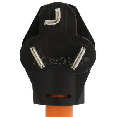 AC WORKS® [S1030CB620] 1FT 30A 3-Prong Dryer Plug to 6-15/20 Outlet with 20A Breaker