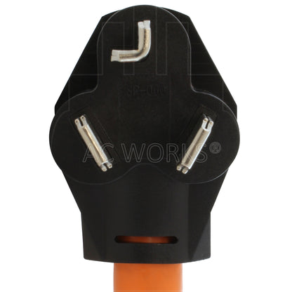 AC WORKS® [S1030CB620] 1FT 30A 3-Prong Dryer Plug to 6-15/20 Outlet with 20A Breaker