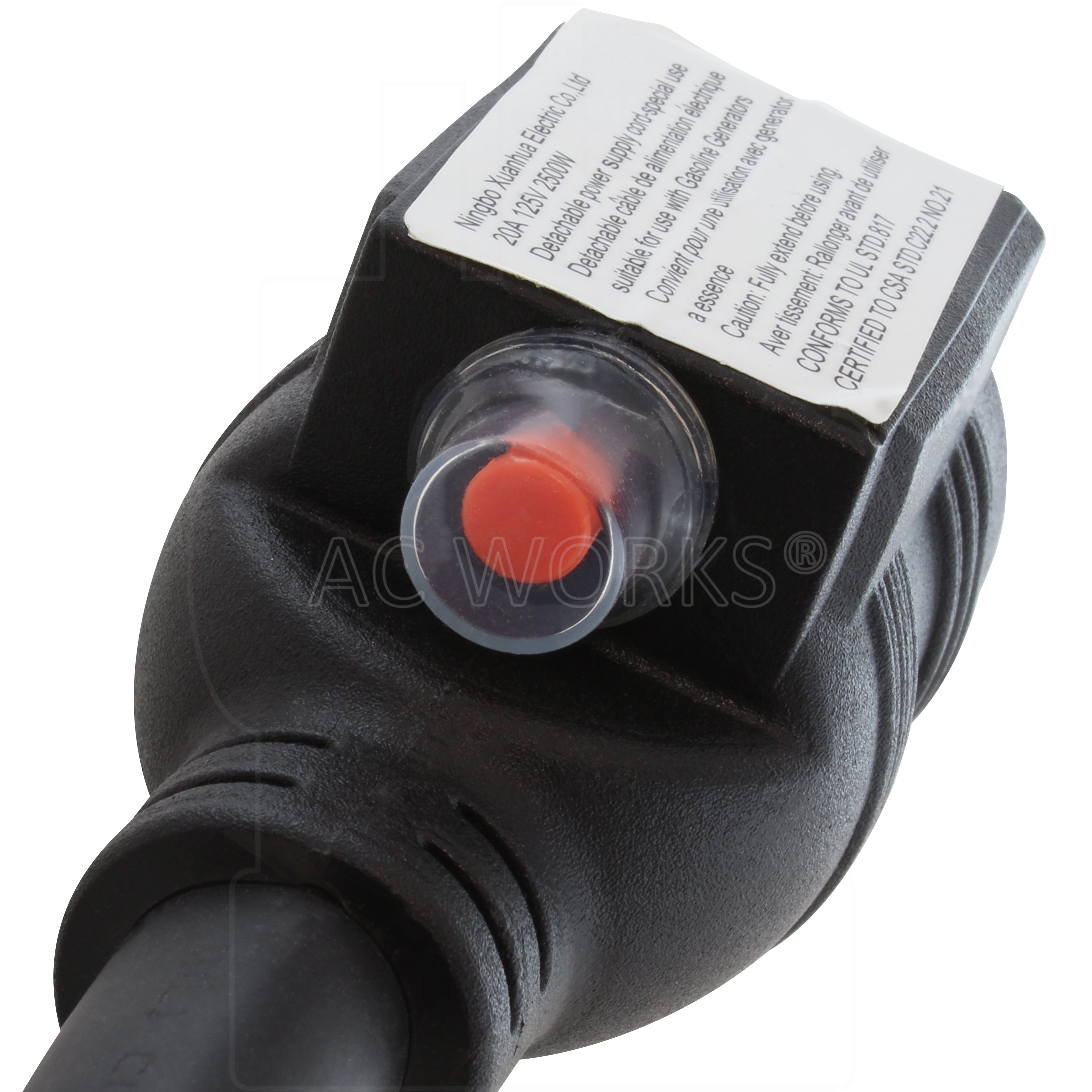 AC WORKS® [S1050CB520] 1.5FT 50A 3-Prong 10-50P Range/Welder Plug to Household Outlet with 20A Breaker