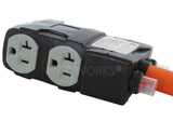 AC WORKS® [L2130CBF520] 1.5FT L21-30P 30A 5-Prong Locking Plug to (4) Household Outlets with 24A Breakers